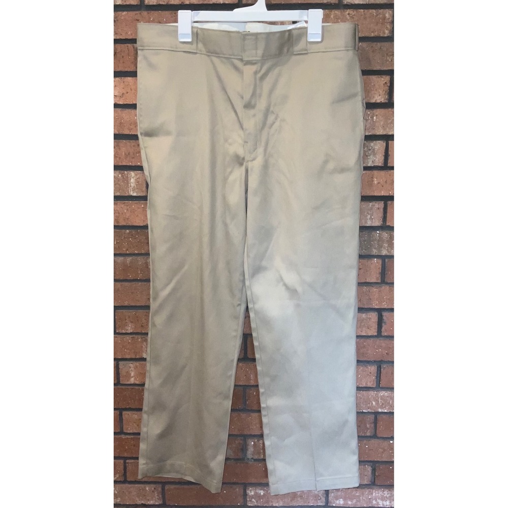 Dickies 874 Original Fit Khaki Tan Work Pants Mens 38x30 Straight Leg Twill